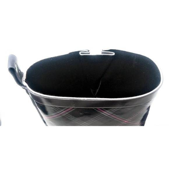 Women Rain Boots, 11" Mid-Calf Rubber Plaid Cute Rainboots Wellies, NEW - Picture 5 of 5